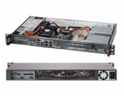 SUPERMICRO mini1U chassis, 1x 3,5" fixed HDD (nebo s MCP-220-00044-0N 2x2,5"), 200W (Gold) (Front panel)