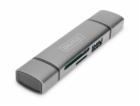 Digitus dvojitá čtečka karet OTG (USB-C + USB 3.0) 1x SD,...