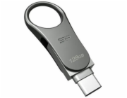 Silicon Power Mobile C80 USB flash drive 128 GB USB Type-A / USB Type-C 3.0 (3.1 Gen 1) Titanium PAMSLPFLD0031