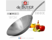 WOK pánev de Buyer, 3122.36, WOK, průměr 36 cm, dutá trubkovitá rukojeť, nerezová ocel, vhodné pro indukci, výroba ve Francii