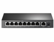 Switch TP-Link TL-SF1009P 9x LAN, 4x PoE+, 67W, kov