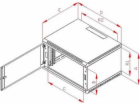 Rack Triton 19" jednodílný 9U/500mm plechové dveře, šedý