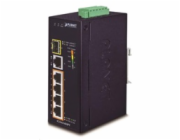 Planet IGS-614HPT Planet IGS-614HPT Průmyslový PoE Switch 5x 1000Base-T, 1x SFP, 4x PoE 802.3at, -40~+75°C, 12-56VDC, dual-power, DIN