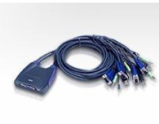 ATEN přepínač KVM 4-port VGA KVMP USB2.0, mini, audio, 0,9m kabely