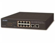 Planet FSD-1008HP Planet FSD-1008HP PoE switch 10x 100Mb, 8xPoE 802.3at 30W/120W, VLAN, extend mód 10Mb/s do 250m, fanless