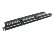 19" Patch panel LYNX 24port, STP, Cat6, 30µm, duální svorkovnice, černý