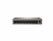 Tenda TEG1008M 8-port Gigabit Switch, 8x 10/100/1000 Mb/s, Fanless, MAC 4K, napájení AC/DC, i na zeď