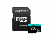 ADATA MicroSDXC karta 256GB Premier Pro UHS-I V30S (R:100/W:80 MB/s) + SD adaptér