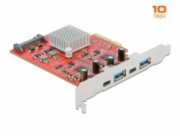 DeLOCK PCIe x4> 2x USB 3.2 Gen 2 Type-A + 2x USB-C, USB řadič