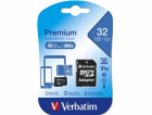 VERBATIM MicroSDHC karta 32GB Premium, U1 + SD adaptér