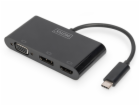 DIGITUS USB-C™ 3v1 adaptér pro tři monitory  (HDMI, DP, VGA)