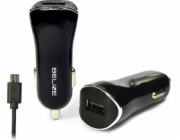 Nabíječka Beline USB nabíječka do auta + microUSB 1A černá-Beli0002