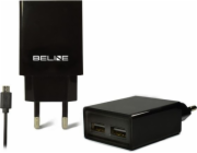 Síťová nabíječka Beline 2xUSB + microUSB 2A černá (Beli0011)