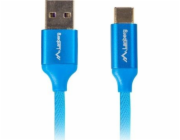 Lanberg USB kabel Lanberg Premium Quck Charge 3.0 kabel, USB-C (M) -&gt; A (M) 1,8m modrý
