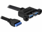 USB 3.2 Gen 1 Kabel, Pin Header 19 Pin Buchse > 2x USB-A ...