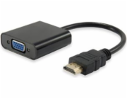 Equip AV adaptér HDMI - D-Sub (VGA) + Jack 3,5 mm černý (11903607)