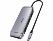 HUB-M15 Gray USB-C 9w1 4K 100W Power Delivery LAN 3xUSB 3.0 SD/TF