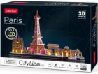 Puzzle 3D Pařížs s LED světlem - 115 dílků