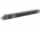 Lanberg Rack PDU 19 1U 16A 8X IEC C13 2M Černá C20 (PDU-0...