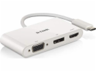 USB Adapter, USB-C Stecker > VGA + HDMI + DisplayPort Buchse