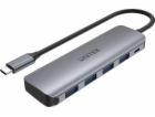 HUB USB Unitek uHUB P5 + 4portový USB 3.1 šedý (H1107A)