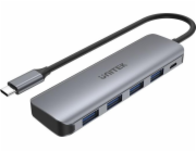 HUB USB Unitek uHUB P5 + 4portový USB 3.1 šedý (H1107A)