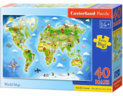 Castorland Puzzle 40 dílků Maxi mapa světa