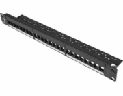 Lanberg Patch panel prázdný 24 portů 1U 19palcový černý pro moduly keystone -PPKS-1024-B