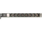 Gembird EG-PDU-014-FC14 napěťová distribuční jednotka (PDU) 8 AC zásuvky / AC zásuvek 1U Černá