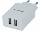 Swissten Síťový Adaptér Smart Ic 2X Usb 2,1A Power Bílý