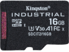 Kingston MicroSDHC karta 16GB Industrial C10 A1 pSLC Card...