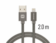 Swissten Datový Kabel Textile Usb / Lightning 2,0 M Šedý