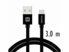 Swissten Datový Kabel Textile Usb / Usb-C 3,0 M Černý