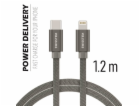 Swissten Datový Kabel Textile USB-C / Lightning 1,2 M Šedý