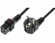 ASM IEC-EL262S Power Cable R/A Schuko plug H05VV-F 3 x 1.5mm2 to C19 IEC LOCK 2m black