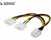 Elmak Molex X2-ATX/EPS 8-pin, 0,18 m, žlutá (Savio AK-18) Kabel