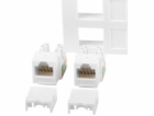 LANBERG 2xRJ45 45x45 socket + keystone 2xcat. 6 UTP white