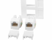 LANBERG 2xRJ45 45x45 socket + keystone 2xcat. 6 UTP white