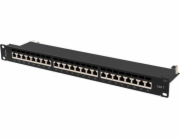 Lanberg patch panel 24 port 1U Cat.7 FTP  Black PPS7-1024-B