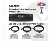 Club3D Adaptér aktivní DisplayPort 1.4 Repeater 4K120HZ HBR3 (F/F), černá