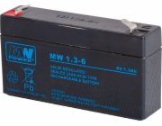 MPL MW POWER MW 1.3-6 UPS battery Lead-acid accumulator AGM Maintenance-free 6 V 1 3 Ah Black