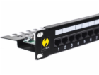 NetRack Patch panel 19 24-porty Kat. 6 UTP Czarny (104-08)