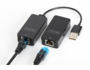 DIGITUS USB Extender, USB 2.0, pro použití s Cat5 / 5e / 6 (UTP, STP nebo SFT) kabelu až 50 m / 164 stop