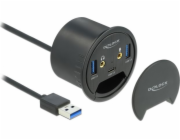 Delock 3 Port Tisch-Hub 1x Typ-C - 2x Typ-A + HD-Audio, USB-Hub 62794