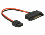 Delock Napájecí kabel SATA 15 pin samec > napájecí Slim SATA 6 pin samice 10 cm