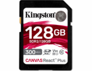 Kingston SDHC UHS-II 128 GB SDR2/128GB Kingston SDXC karta 128GB Canvas React Plus SDXC UHS-II 300R/260W U3 V90 for Full HD/4K/8K