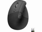 Logitech Lift Vertical Ergonomic Mouse - Grafitová, 400-4000dpi, 6 tlačítek, bluetooth, logitech bolt