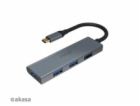 AKASA Hub USB-C 4x USB 3.0 port, Aluminium