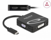 DeLOCK USB adaptér, zástrčka USB-C > zásuvka VGA + HDMI + DVI + DisplayPort