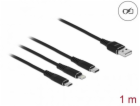 DeLOCK USB nabíjecí kabel, USB-A zástrčka > USB-C + Micro...